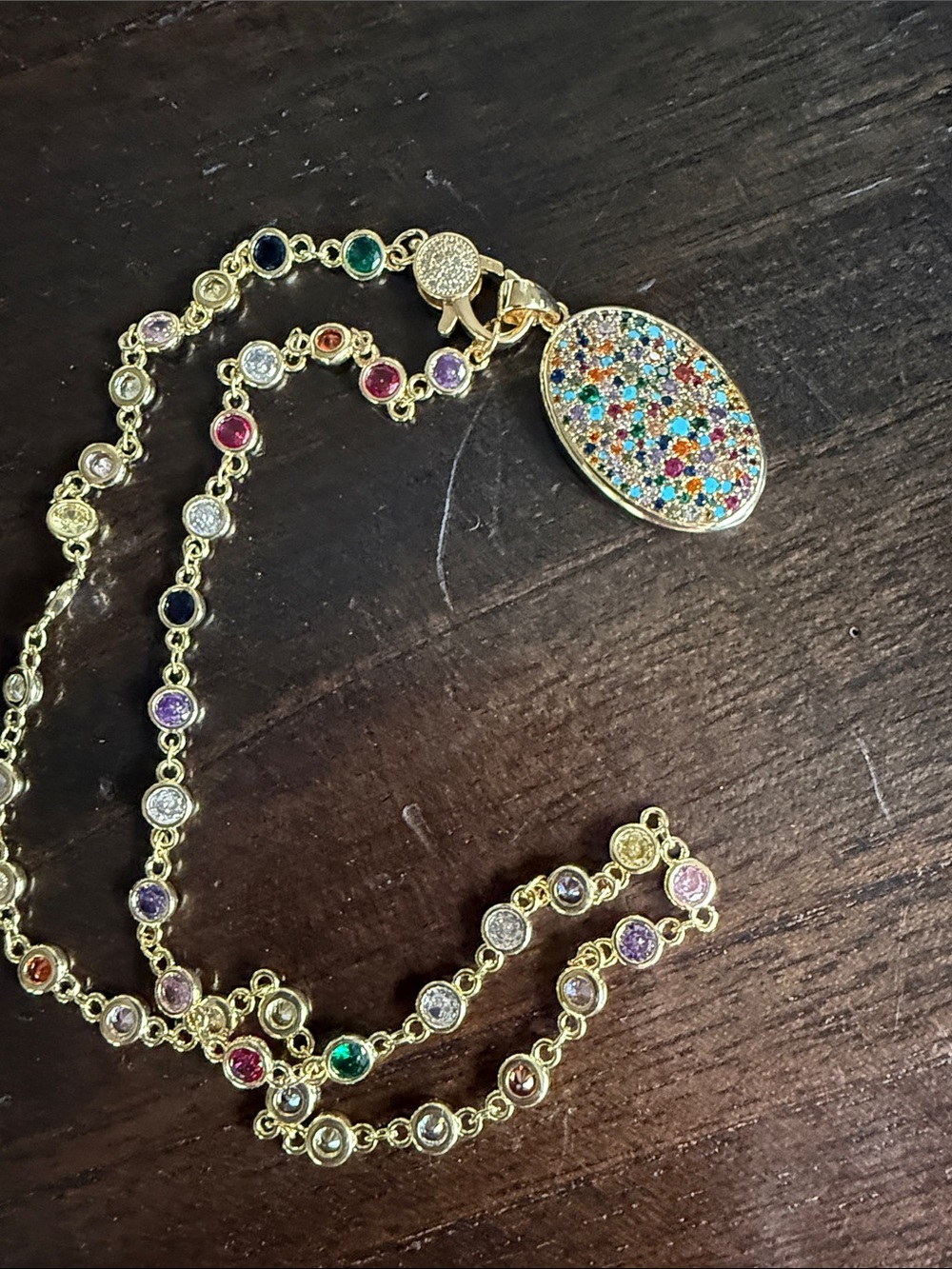 Freida Rothman Sterling Gold Multi-Stone Pendant Necklace - Picture 4 of 4